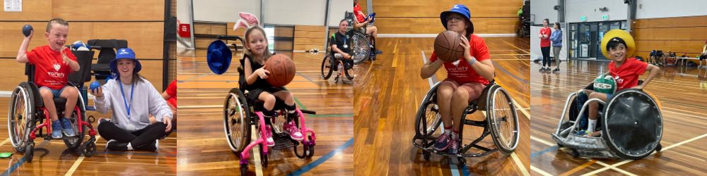 Banner Variety kids 2 Inclusive sport. Photo's of different para sports