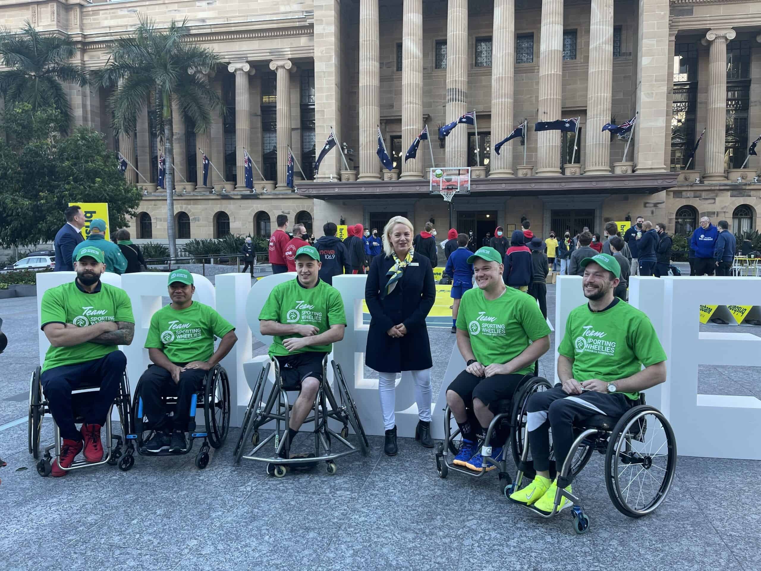 Wheelchair Basketball players with Deputy Lord Mayor, Krista Adams